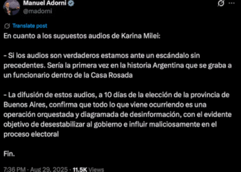 Adorni se refirió a los audios de Karina Milei: “Si son verdaderos, es un escándalo sin precedentes”